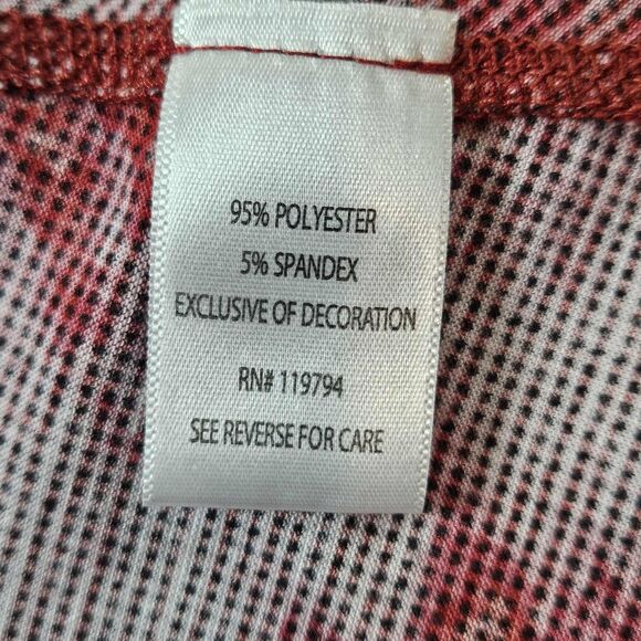 Unity One World Womens XL Red Asymmetrical Studded Lace Trim Boho Top - Picture 9 of 9